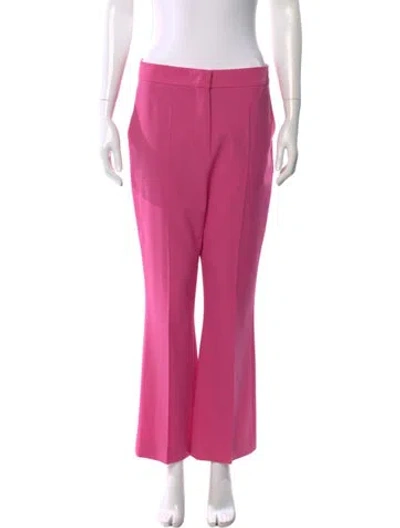 Pre-owned Max Mara Virgin Wool Wide Leg Pants In Pink