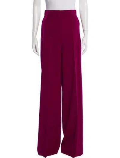 Pre-owned Max Mara Virgin Wool Wide Leg Pants In Purple