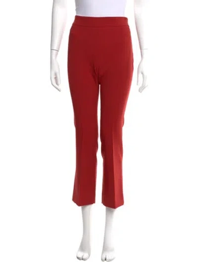 Pre-owned Max Mara Virgin Wool Wide Leg Pants In Red