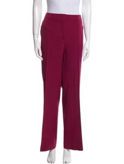 Pre-owned Max Mara Virgin Wool Wide Leg Pants In Red