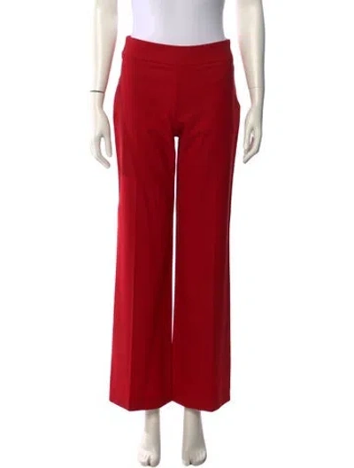 Pre-owned Max Mara Virgin Wool Wide Leg Pants In Red