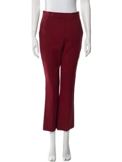 Pre-owned Max Mara Virgin Wool Wide Leg Pants In Red