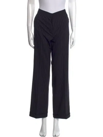 Pre-owned Max Mara Virgin Wool Wide Leg Pants W/ Tags In Black