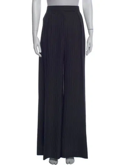 Pre-owned Max Mara Virgin Wool Wide Leg Pants W/ Tags In Black