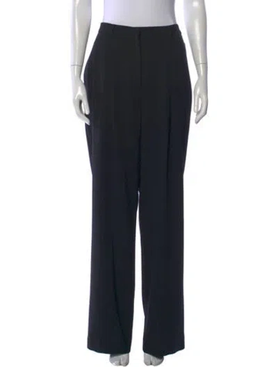 Pre-owned Max Mara Virgin Wool Wide Leg Pants W/ Tags In Blue