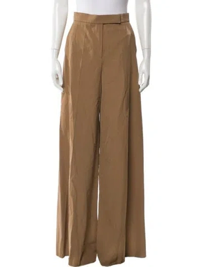 Pre-owned Max Mara Virgin Wool Wide Leg Pants W/ Tags In Brown