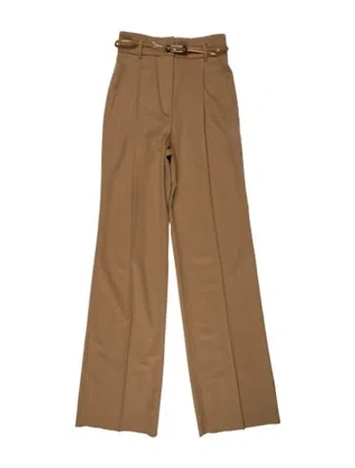 Pre-owned Max Mara Virgin Wool Wide Leg Pants W/ Tags In Neutral
