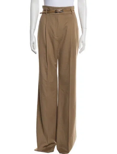 Pre-owned Max Mara Virgin Wool Wide Leg Pants W/ Tags In Neutral