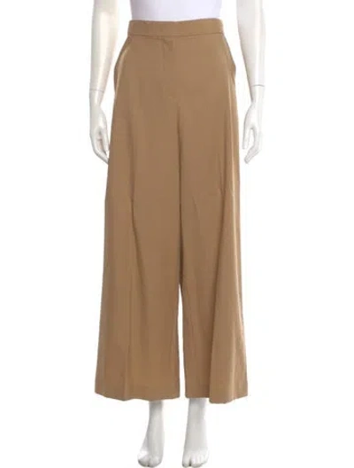 Pre-owned Max Mara Virgin Wool Wide Leg Pants W/ Tags In Neutral