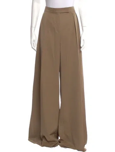 Pre-owned Max Mara Virgin Wool Wide Leg Pants W/ Tags In Neutral