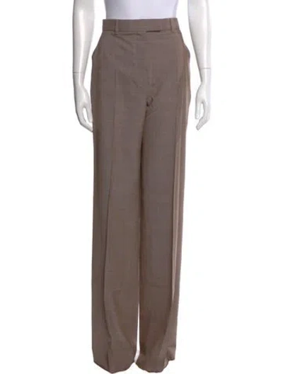 Pre-owned Max Mara Virgin Wool Wide Leg Pants W/ Tags In Neutral