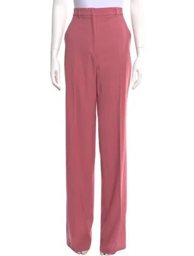 Pre-owned Max Mara Virgin Wool Wide Leg Pants W/ Tags In Pink