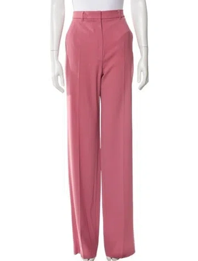 Pre-owned Max Mara Virgin Wool Wide Leg Pants W/ Tags In Pink