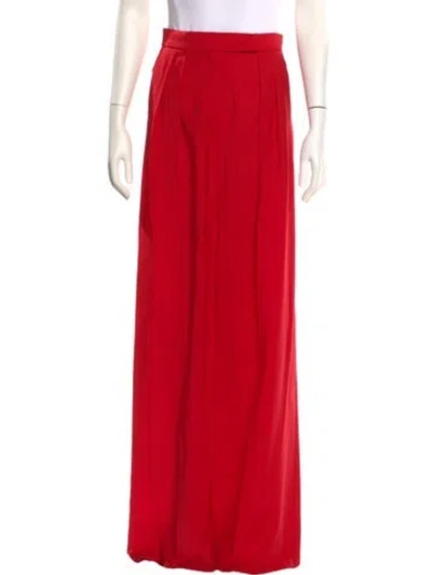 Pre-owned Max Mara Virgin Wool Wide Leg Pants W/ Tags In Red