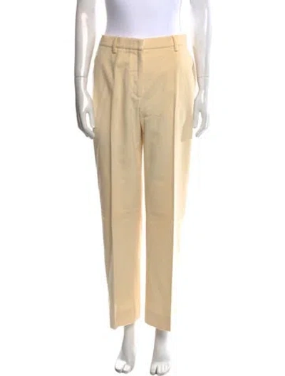 Pre-owned Max Mara Virgin Wool Wide Leg Pants In Yellow