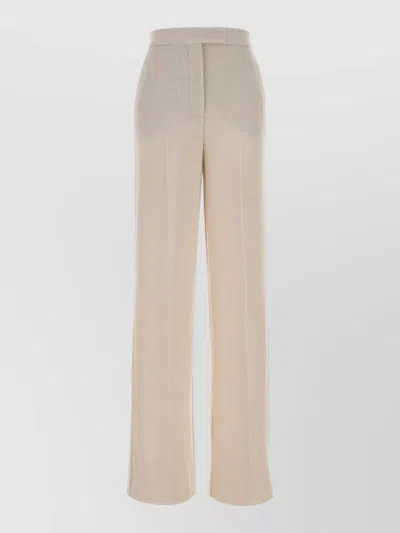 Max Mara Virgin Wool Wide-leg Trousers In Neutral