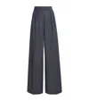 Max Mara Virgin Wool Wide-leg Trousers In Blue