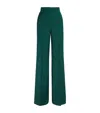 Max Mara Virgin Wool Wide-leg Trousers In Green