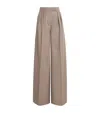 Max Mara Stretch-cashmere Wide-leg Trousers In Brown