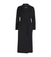 Max Mara Virgin Wool Wrap Coat In Black