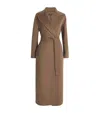 Max Mara Virgin Wool Wrap Coat In Brown