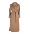 Max Mara Virgin Wool Wrap Coat In Brown