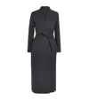 Max Mara Virgin Wool Wrap Coat In Gray