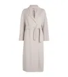 Max Mara Virgin Wool Wrap Coat In White