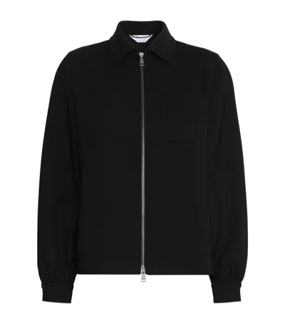 Max Mara Virgin Wool-blend Jacket In Black