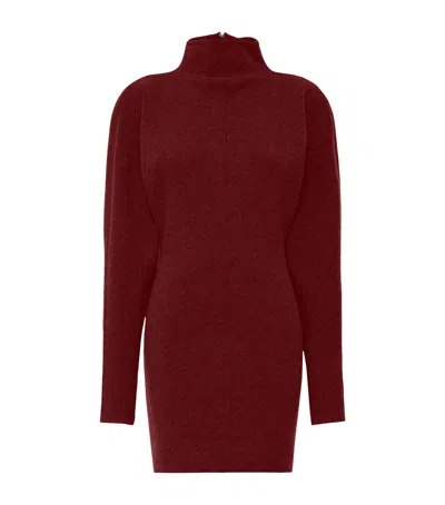 Max Mara Virgin Wool-cashmere Mini Dress In Red