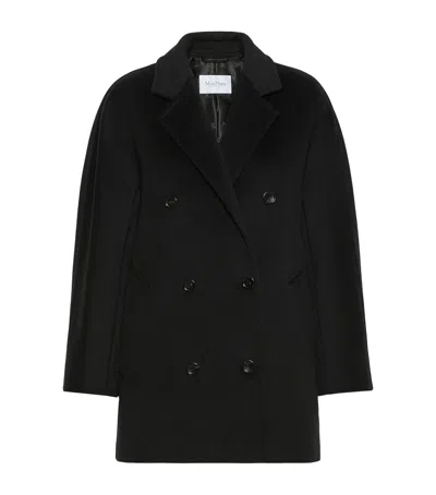 Max Mara Virgin Wool-cashmere Short 101801 Icon Coat In Black