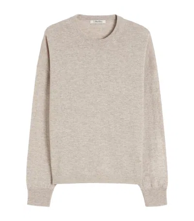Max Mara Virgin Wool-cashmere Sweater In Beige