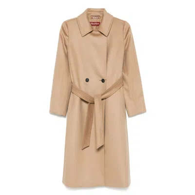Max Mara Virgin-wool Trench Coat In Brown