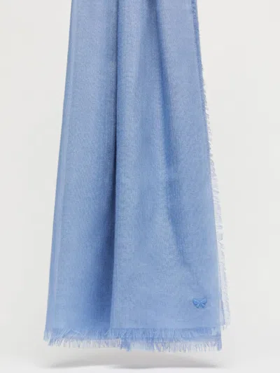 Max Mara Viscose And Cashmere Shawl In Blue