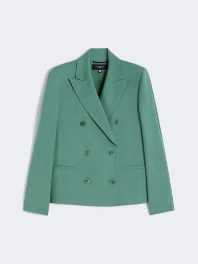 Max Mara Viscose And Linen Blazer In Green