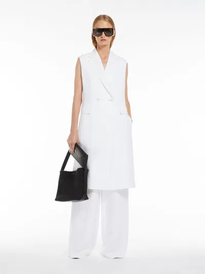 Max Mara Viscose And Linen Waistcoat In White