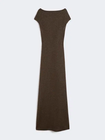 Max Mara Viscose And Lurex Yarn Dress In Brown
