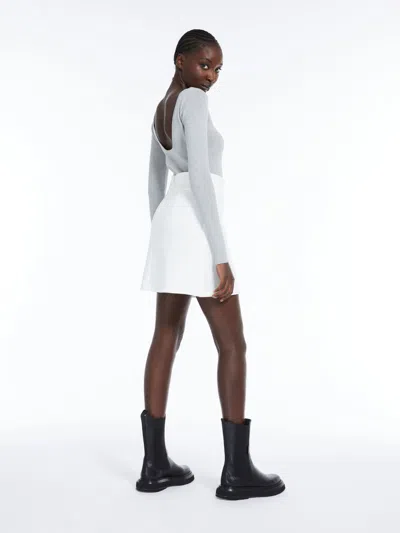 Max Mara Viscose And Lurex Yarn Sweater In Gray