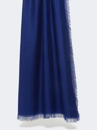Max Mara Viscose And Modal Stole In Blue