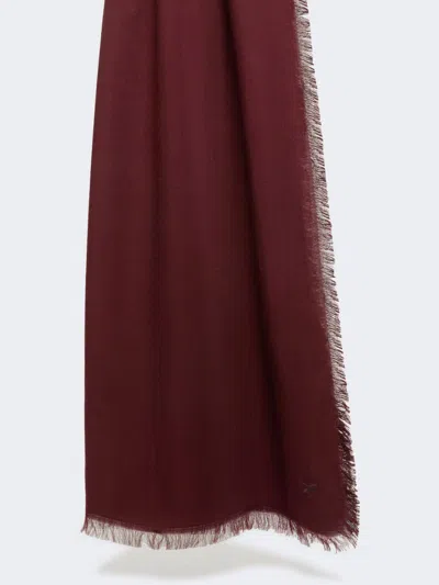 Max Mara Viscose And Modal Stole In Burgundy