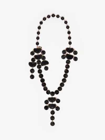 Max Mara Viscose And Resin Necklace In Black