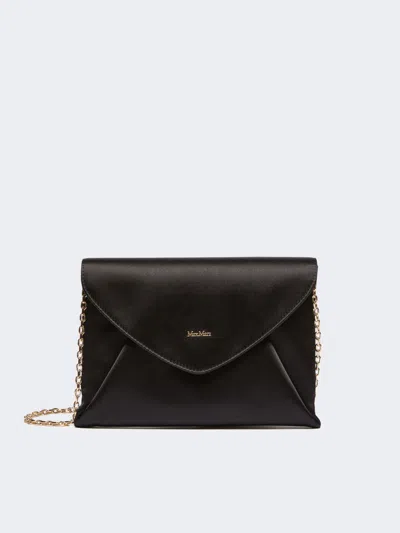 Max Mara Viscose And Silk Satin Clutch Bag In Black