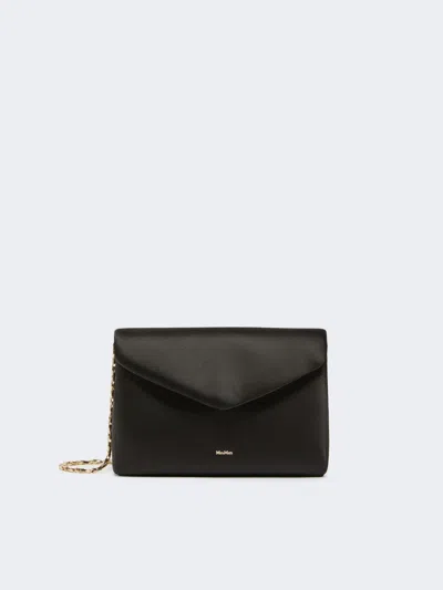 Max Mara Viscose And Silk Satin Clutch Bag In Black