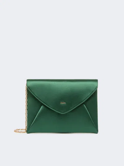 Max Mara Viscose And Silk Satin Clutch Bag In Green