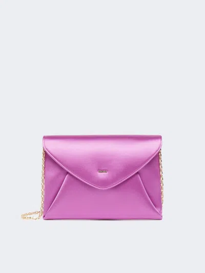 Max Mara Viscose And Silk Satin Clutch Bag In Pink