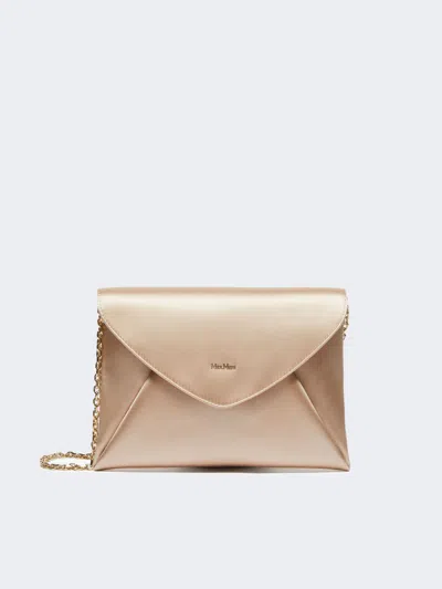 Max Mara Viscose And Silk Satin Clutch Bag In White
