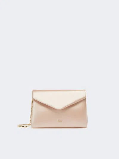 Max Mara Viscose And Silk Satin Clutch Bag In White