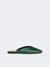 Max Mara Viscose And Silk Satin Mules In Green