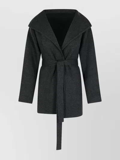 MAX MARA VISCOSE AND WOOL BELTED JACKET