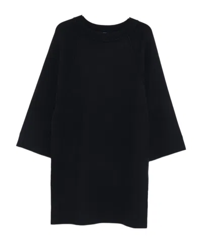 Max Mara Viscose And Wool Yarn Dress In Black